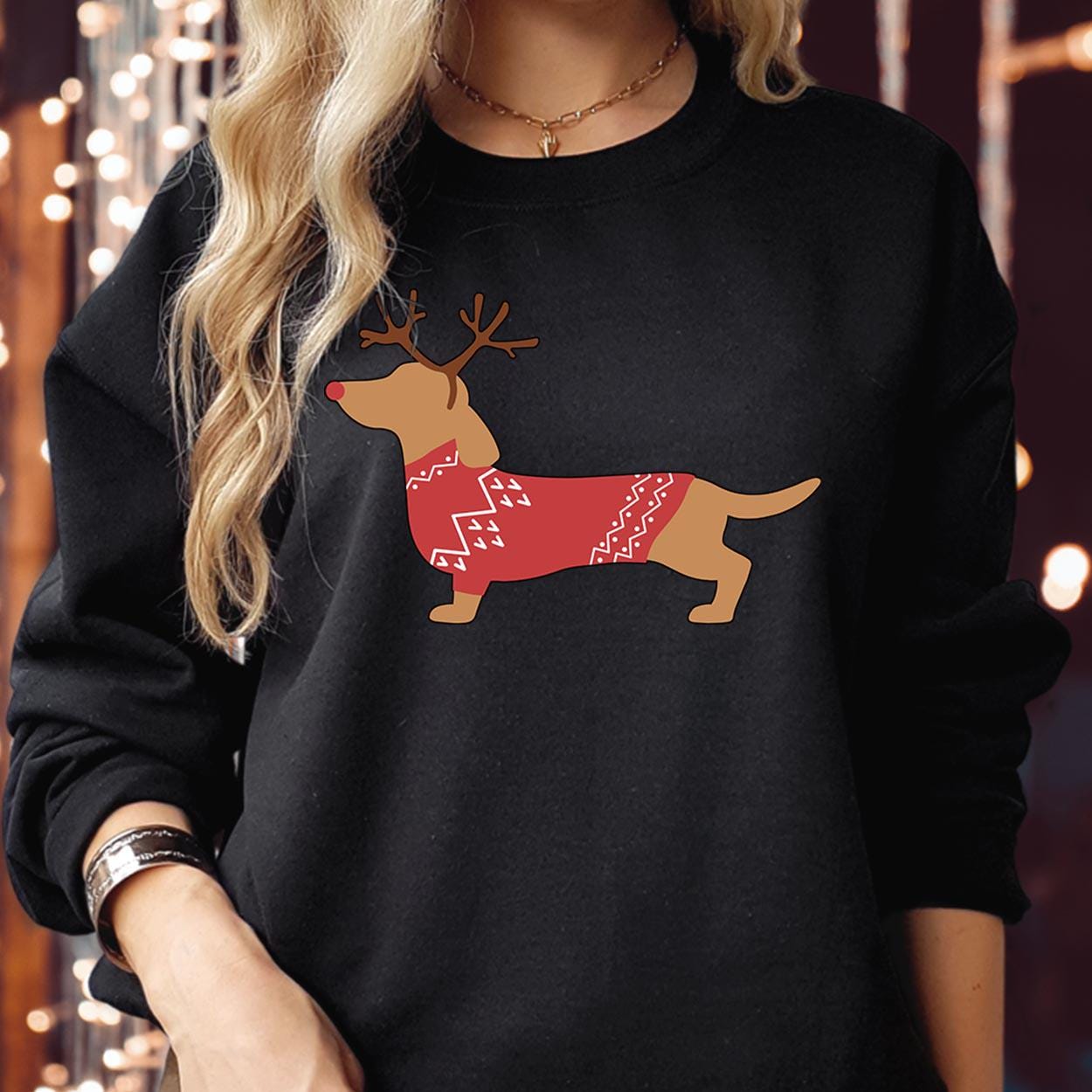 Dachshund Christmas Jumper UK - Main Image