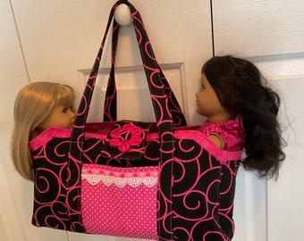Doll Tote Bag Carryall great for 18 inch Dolls or Baby Dolls