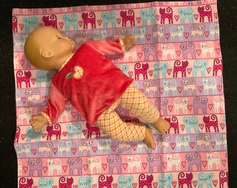 Doll Blanket, Great for Baby Dolls 13” to 16”