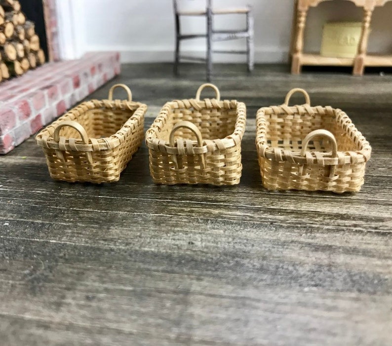 Miniature Basket Artisan made 112 Dollhouse Etsy