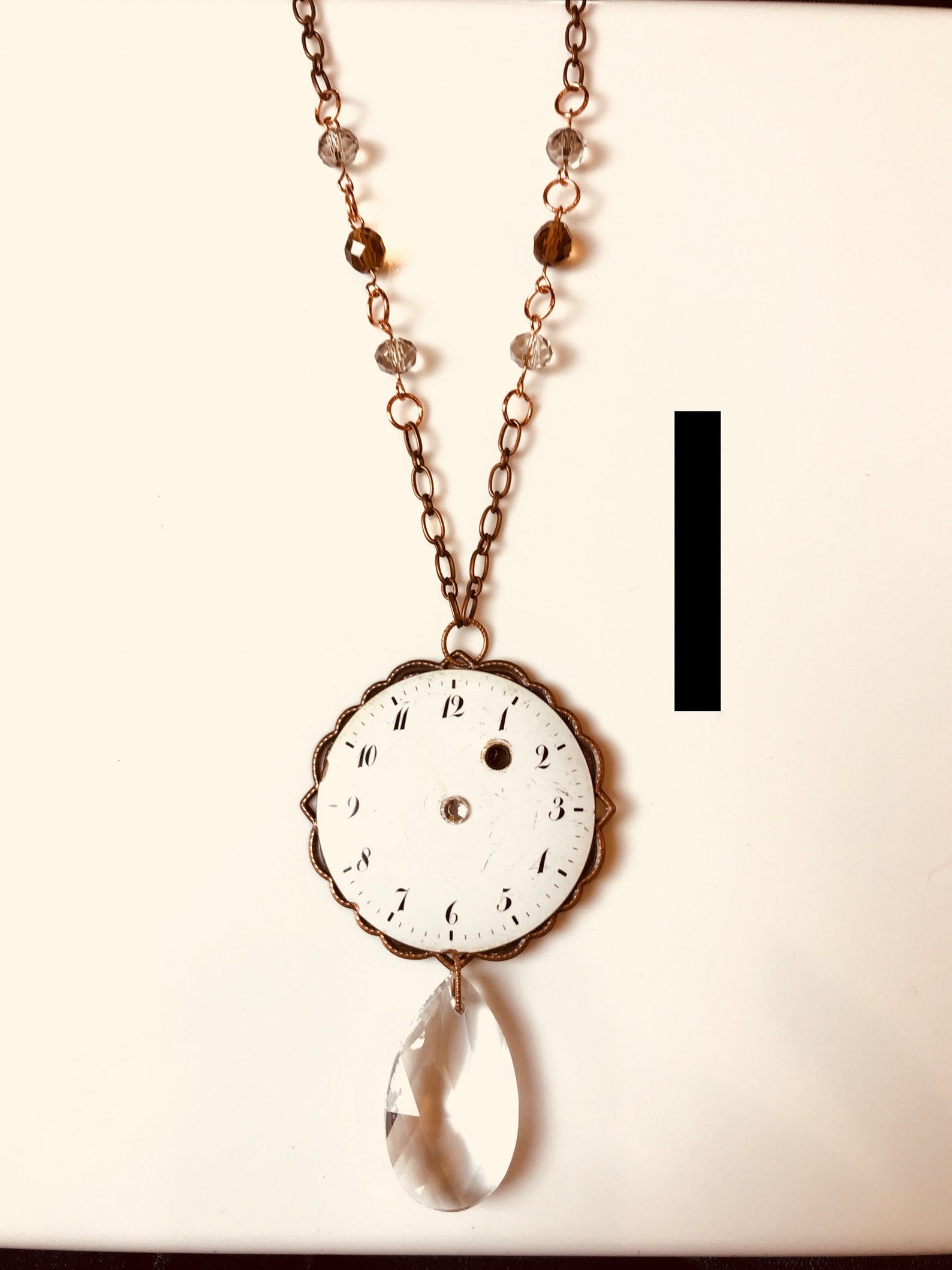 Vintage Clock Face Necklace Etsy