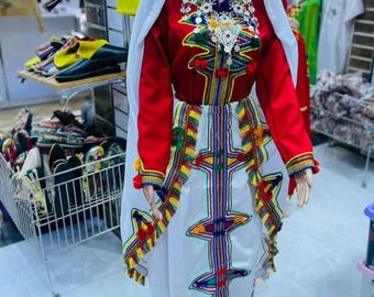 Amazigh Berber Women's Dress Ensemble, Handmade Berber Clothes, Moroccan Traditional Outfit, Ethnic Wear, Cultural Gift