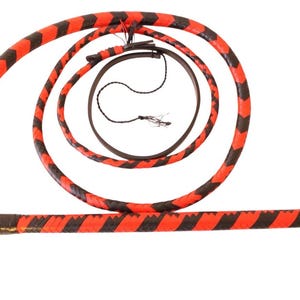 New Handmade 6 Ft Stock whip, 12 Plaited Genuine Leather, Heavy Duty Red & Black Stock Whip (Free Shipping)