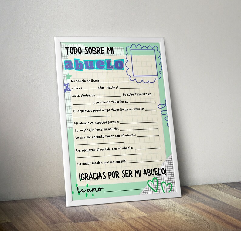 Printable all about my grandpa template father s day kids interview