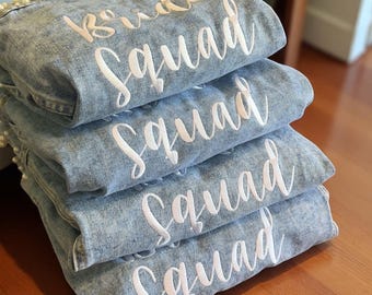 Giacca da sposa in denim con perle personalizzata, regalo di nozze personalizzato