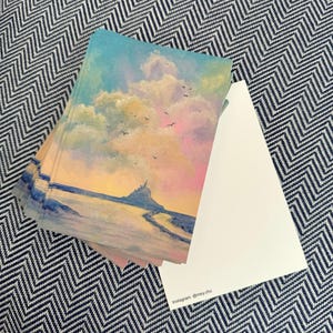 Le Mont Saint Michel Acryl Gemälde Postkarte Druck