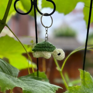 Crocheted turtle keychain