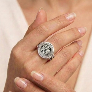 Archangel Michael Protection Ring in Oxidized 925 Silver – Warrior Angel Shield Talisman image 4