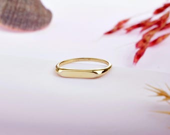Siegelring für den kleinen Finger, Sterling Silber, Minimalist Siegelring