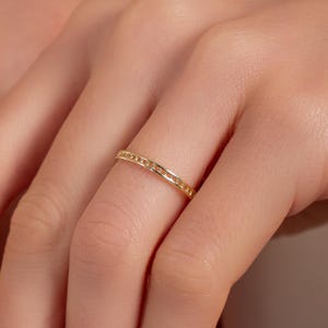 14K Solid Gold Eternity Band, Minimalist Stacking Ring