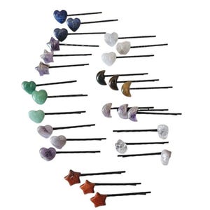 Handmade Crystal Bobby Pin: Genuine Gemstone Hair Accessory.