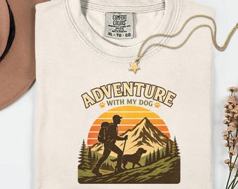 Adventure With My Dog Hiking Shirt: Outdoor Dog Lover Tee