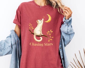 Witchy Cat Moon Shirt, Mystical Feline Tee, Celestial Witch Gift for Her