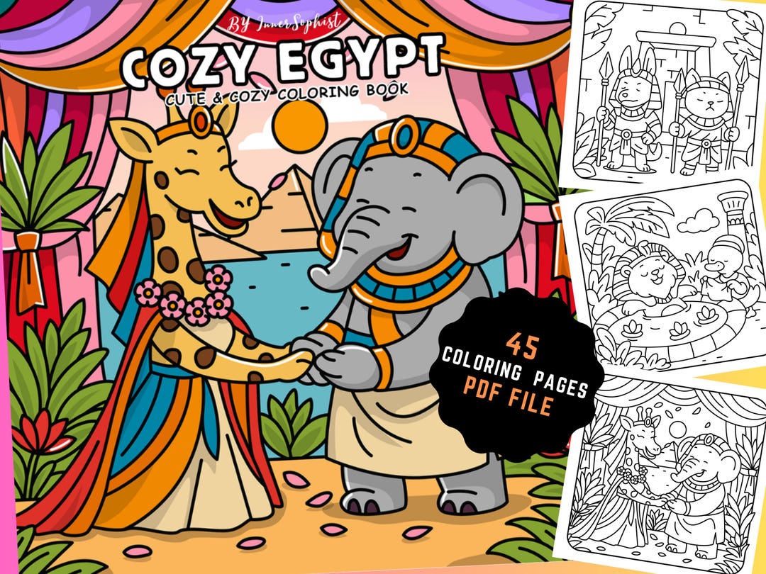 Cozy Egypt Coloring Book – Ancient Egyptian Scenes for Adults & Teens ...