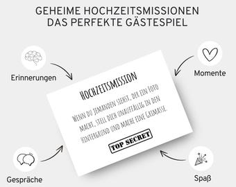 Wedding Missions by GLEDESTUND - Creative wedding game for unforgettable moments with 100 cards, including instructions for setting up
