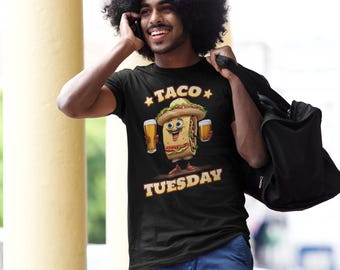 CINCO DE MAYO Funny Taco Shirt, Mexican Food Lover and Taco Tuesday Beer Glass Print Funny Graphic Tee
