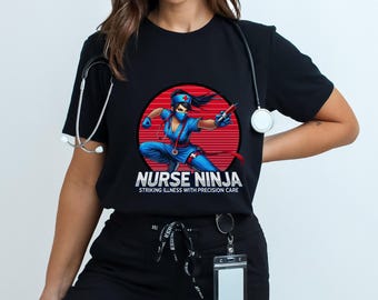 Unisex NURSE NINJA Crewneck SHIRT - Soft And Aesthetic Health Worries Tee In Multiple Colors And Sizes