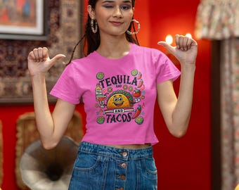 Tacos and TEQUILA MARGARITA Party SHIRT, Cinco De Mayo and Red Chili Pepper Design Funny Graphic Tee
