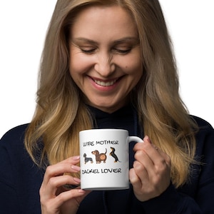 Dachshund mug, printed ceramic mug with dachshund motif, coffee mug, dog lover, coffee mug for dachshund fans