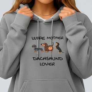 Dachshund Hoodie, Badger Dog Sweater, Dog Lover Gift, Women&#39;s Hoodie with Dachshund Motif, Fashionable Dog Hoodie for Dog Moms