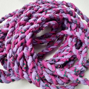 Fabric Twine, Upcycled Fabric Cord, Fabric Rope, Fabric Yarn, Boho Fabric Cord, Colorful Twine, Rag Rope, Bakers Twine