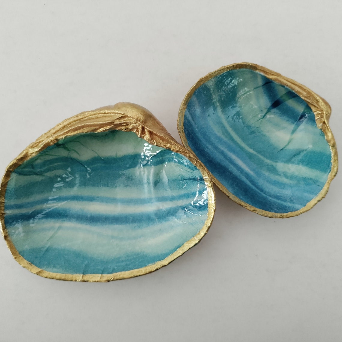 Clam Shell Ring Dish Set Seashell Jewelry Dish Trinket Dish Etsy