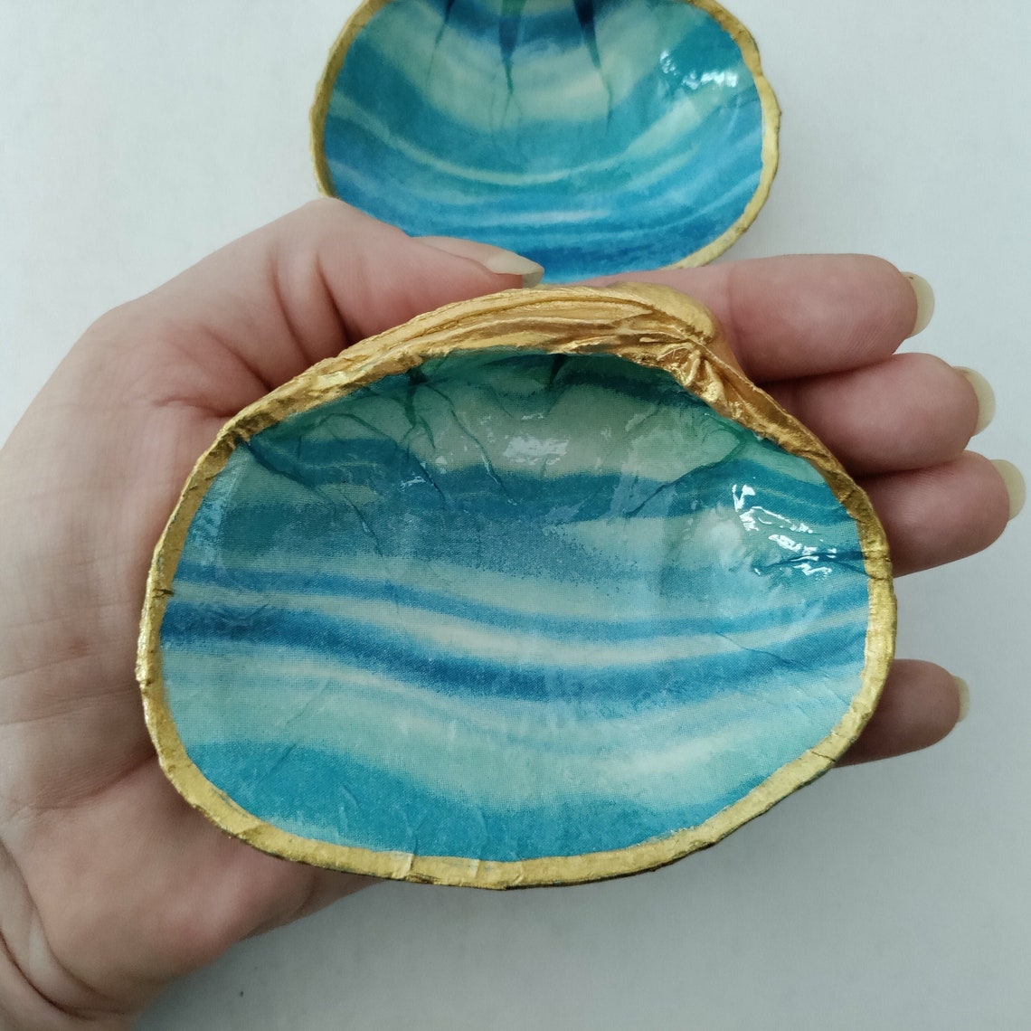 Clam Shell Ring Dish Set Seashell Jewelry Dish Trinket Dish Etsy