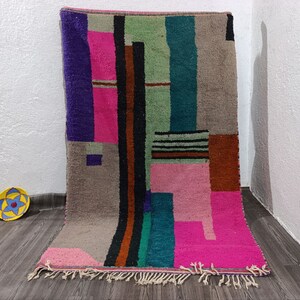Amazing Multicolored Rug - Custom Fabulous Boujaad Rug - Beni Ourain Rug - Handmade Rug - Moroccan Berber Rug - Traditional Moroccan Carpet