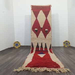Moroccan rug red, berber moroccan rug, checkered rug red, beni ourain rug white and red, striped red rug  ,dmade Morrocan Rug ,modern rug,