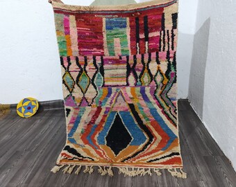 Soft Area Rug - Large Area Rugs Bedroom, Beige Beni Ourain Rug, Custom Moroccan Rug, HandKnotted Wool Rug - Morrocan Rug Bohemian
