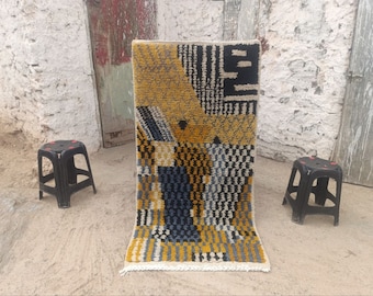 Custom Moroccan Rug, Moroccan Rug,Berber Boujaad Rug, Handmade Authentic Rug, Bohemian Orange Rug.Orange New Azilal Rug-Orange Boujaad Style