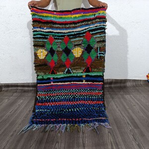 Vintage Runner Carpet -Berber Colorful Runner Rug -  Authentic Boujaad Rug -Berber Morrocan Rug - Area Rug Colorful - Gifts For Her