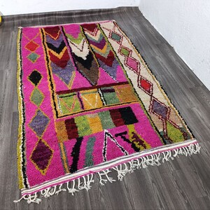 Handmade Wool Carpet, Azilal Berber Rug, Handwoven RugMoroccan Berber Rug- Large Area Carpets- Free shipping Rugs.Moroccan Boujaad Rug
