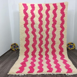 Amazing Multicolored Rug -Custom Fabulous Boujaad Rug -Gorgeous Beni Ourain Rug,Moroccan Pink Rug , berber Colorful Runner Rug.Berber Carpet
