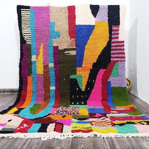Unique multicolored rug - Handmade Morrocan Rug, Authentic Berber Rug, Bohemian Style Rug For Living Room, Soft Shag Wool Rug, modern rug,