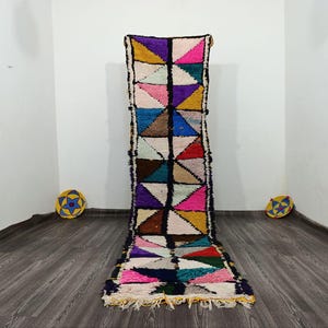 Moroccan runner rug - berber colorful runner rug - authentic moroccan rug -berber runner carpet - renner azilal rug ,renner boucharouite