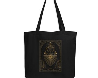 Bookish Tarot Tote Bag – Organic Cotton, Dark Academia Gift