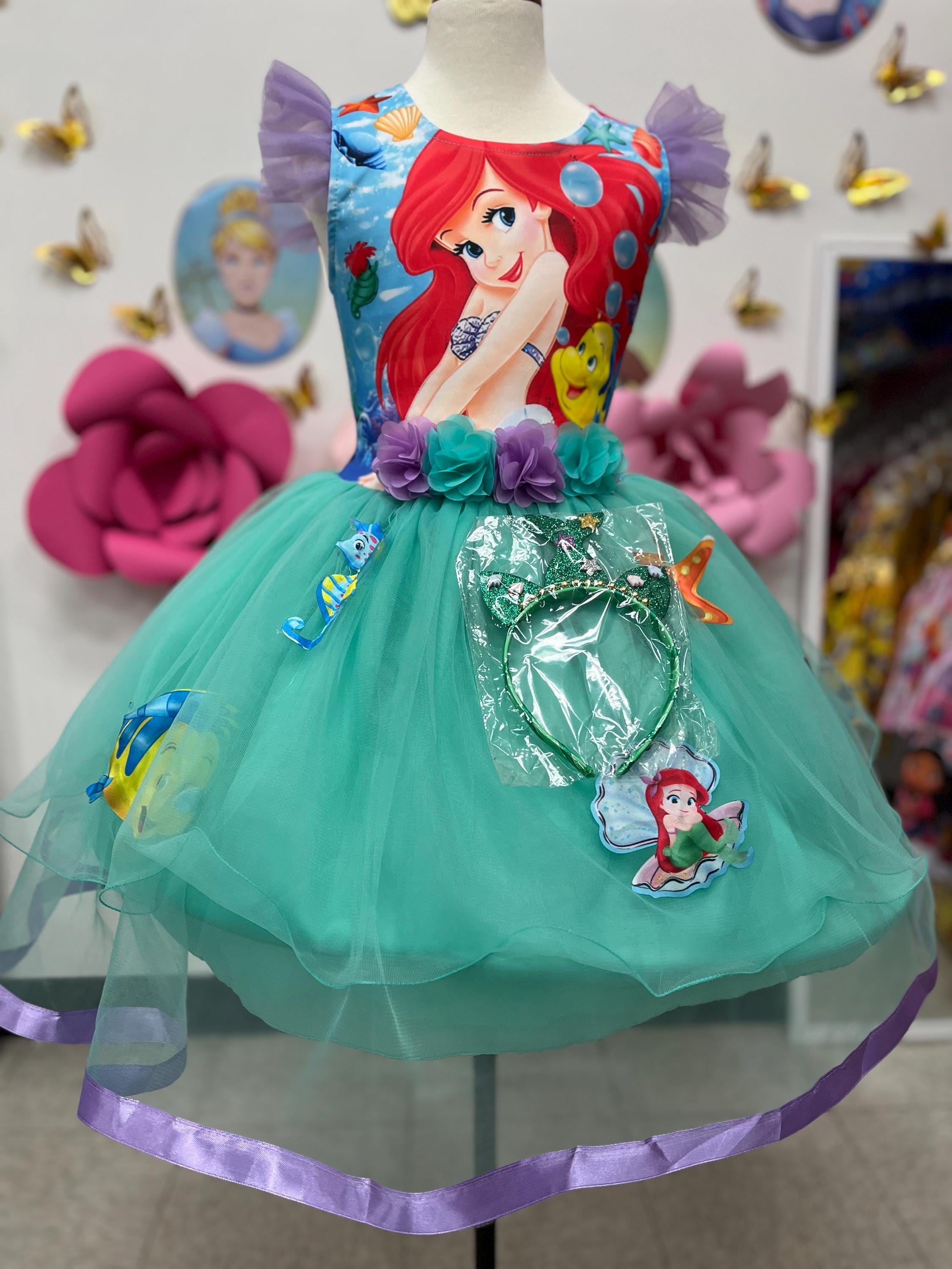 ariel birthday party dress Baby Girl White Princess Birthday Dress