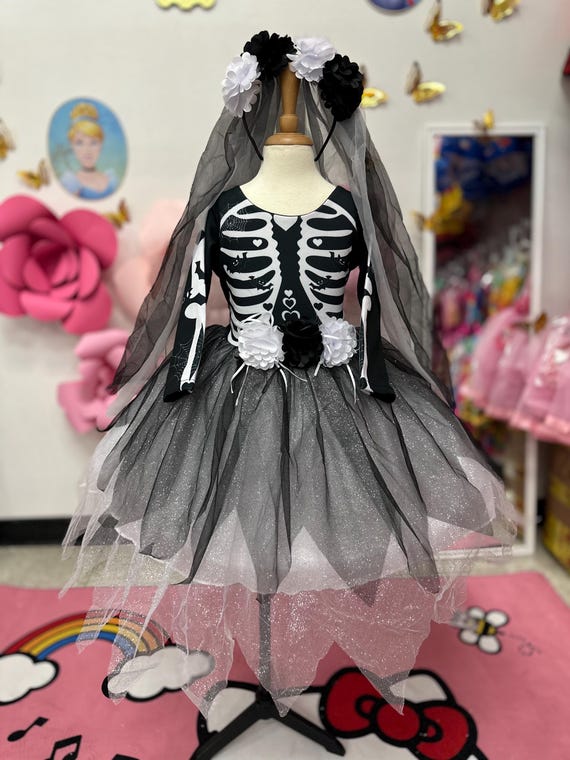 Skeleton White Dress/ Catrina Dress