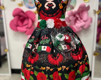 Charrita Black Dress/ Black Mexican Dress
