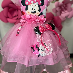 Disfraz Mimi Minnie Mouse Talla 8 Años Vestido Mallas Orejas - $ 400.00