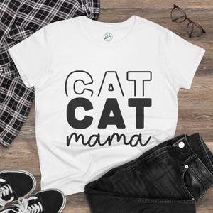 Cat Mama Cotton Tee: Gift for Cat Lovers