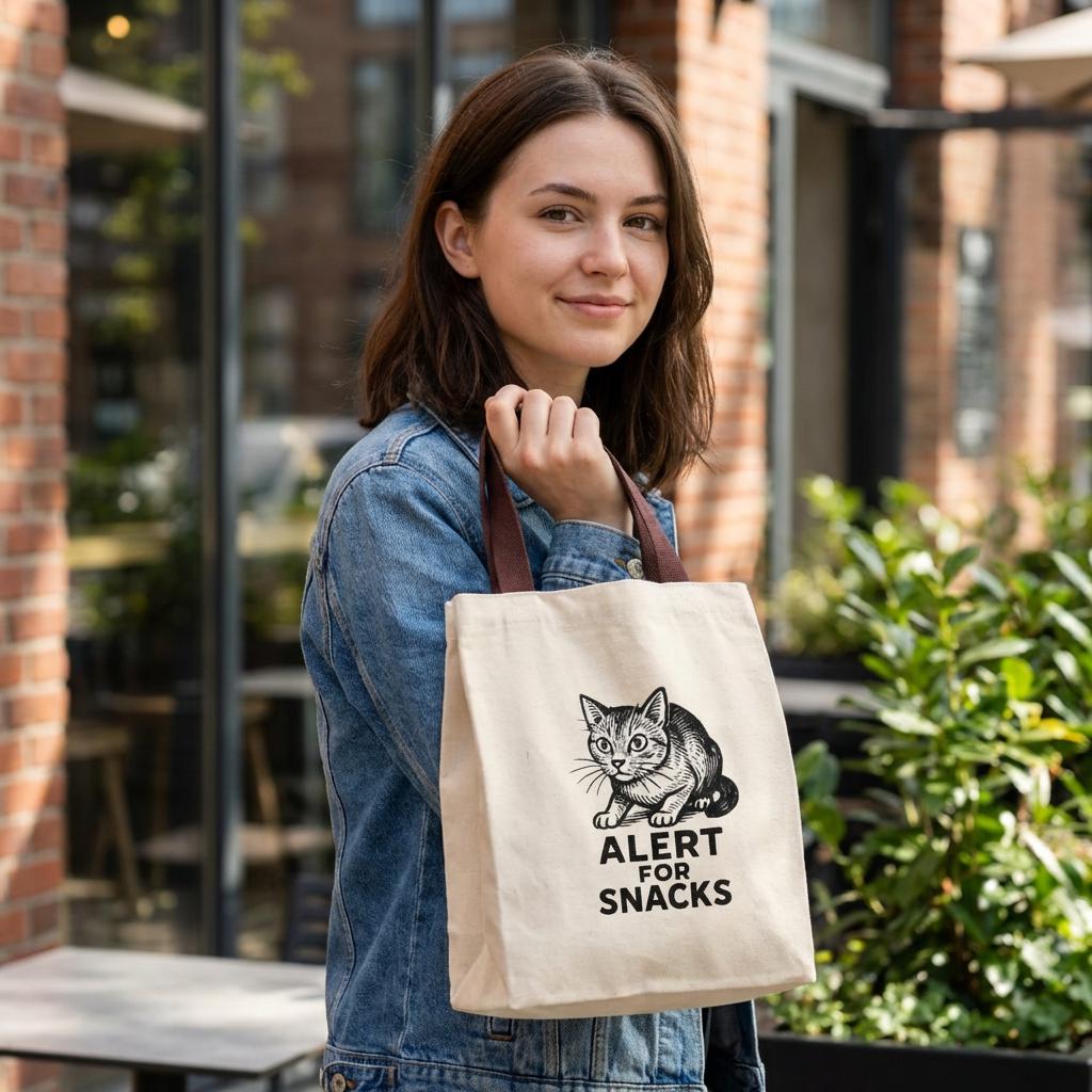 Tote Lunch Bag, Minimalist Eco Friendly Snack, Modern Canvas Accessories, Gift for Coworker, Student