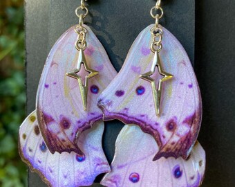Lilac Star | Butterfly Wing Earrings | Handmade | Hypoallergenic Stainless Steel
