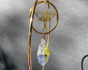 Small Etheral 3D Spinning Suncatcher | Handmade Window Decoration | Rainbow Refracting Crystal Home Decor