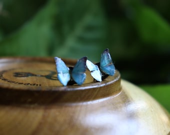 Blue Morpho Butterfly Earrings, Butterfly Stud Earrings, Blue Butterfly Jewelry, Nature Earrings, Resin Earrings, Miniature Art Jewelry