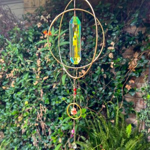 3D Spinning Crystal Suncatcher | Lotus Rainbow Refracting Home Decor