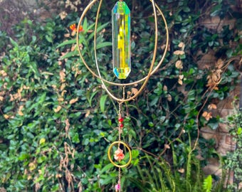 3D Spinning Crystal Suncatcher | Lotus Rainbow Refracting Home Decor