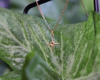 Compass Star Necklace, Celestial Pendant Necklace, North Star Jewelry, Sun Star Necklace, Boho Necklace, Vintage Inspired Jewelry