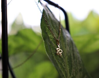 Gold Snake Necklace, Serpent Pendant Necklace, Snake Jewelry, Gothic Necklace, Witchy Jewelry, Celestial & Nature Jewelry, Gift for Her